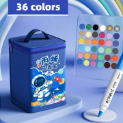 Markers, akrylfärgspennor för barn, DIY ritpennor 36 färger (astronaut)