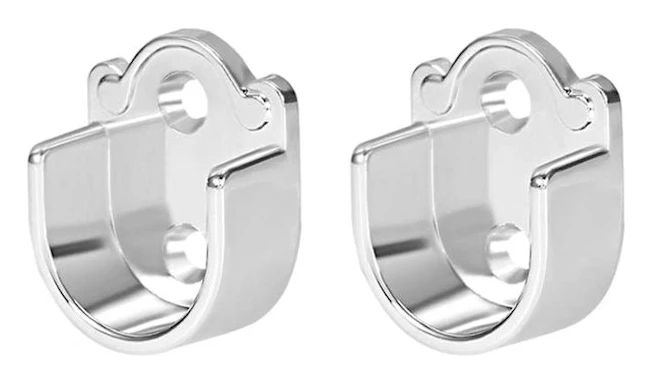 2/4/6 Pack Zinc Alloy Flange Rod Holders For Shower Curtain Rod, Closet Support, Heavy Duty Shower Curtain Rod Holder (19mm, 2pcs), 19mm, 2pcs
