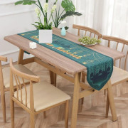 Ramadan Dekoration Bordslöpare Hem Duk BLÅ blue