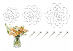 Blomsterarrangemangshållare, 3 st återanvändbara blomstergaller Blomsterarrangemangshållare Bukett Twister Rund metallblomlock Vas Blomsterfixering