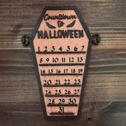 Halloween Nedräkningskalender, Halloween 3D Nedräkning i Trä, Halloween Adventskalender, Halloween Heminredning (A)