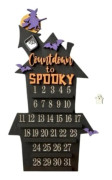 Halloween Adventskalender 2025: Trä-kistdekoration med fladdermöss, pumpor och rörliga spökblock
