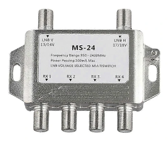 2 In 4 Ut Diseqc 4x2 Switch Satellitsignal Multiswitch Lnb Spänning 950-24000mhz För Tv-mottagare