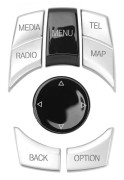 Central konsol Multimedia-knappsats Multimediekontrollknappskydd för E84 E70 E71 E72 E81 E82 E-chassi Elektroförsilvring
