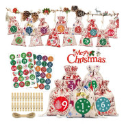 Advent Calendar for Filling, DIY Advent Calendar 2022,Jute Bags Advent Calendar,