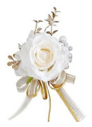 6 st Eleganta Konstgjorda Ros Boutonniere/Handledskorsage för Bröllop och Bal Stilfull Accessoar för Dansuppträdanden (champagne corsage)