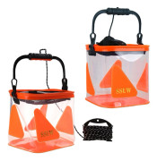 Hopfällbar fiskehink Vattenbehållare Bärbar hopfällbar fiskeväska för resor Camping Vandring Fiske Trädgårdsarbete Orange 22CM