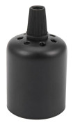 Högkvalitativ E27-keramisk skruvbas rund LED-lamphållare adapter metall lamphållare med svart