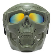 Halloween Cosplay Skallemask Taktisk Helansiktsmask för Paintball Skyddande Huvudbonader Jakt Skytte Träning Militära Tillbehör Green-Plus