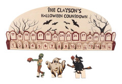 31-dagars Halloween Nedräkningskalender i Trä för Hem & Presenter