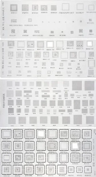 4st Universal Bga Schablon För Mtk Msm Ipad Cpu Ram Pm Ström Ic Reball Pin Direkt Värmemall