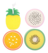 4 st Badsvampar Fruktform Exfolierande Duschsvamp Kroppstvätt Skrubbboll