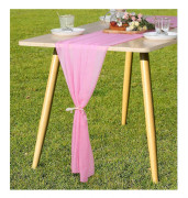 Chiffon bordslöpare 70x300cm Romantisk bröllopslöpare pink