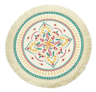 Koppmatta Vackert Fint Hantverk Halkfri Bohemisk Stil Nordisk Värmeisolering Polyester Bomull Matbord Matta Underlägg Hushållstillbehör 16 cm F