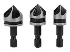 3 st 1/4" Hex HCS försänkare 5 flöjt borr för försänkning sänkskruv 12mm/16mm/19mm för
