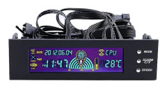 5,25 tum PC-fläktvarvtalssregulator med LCD-panel för temperaturvisning