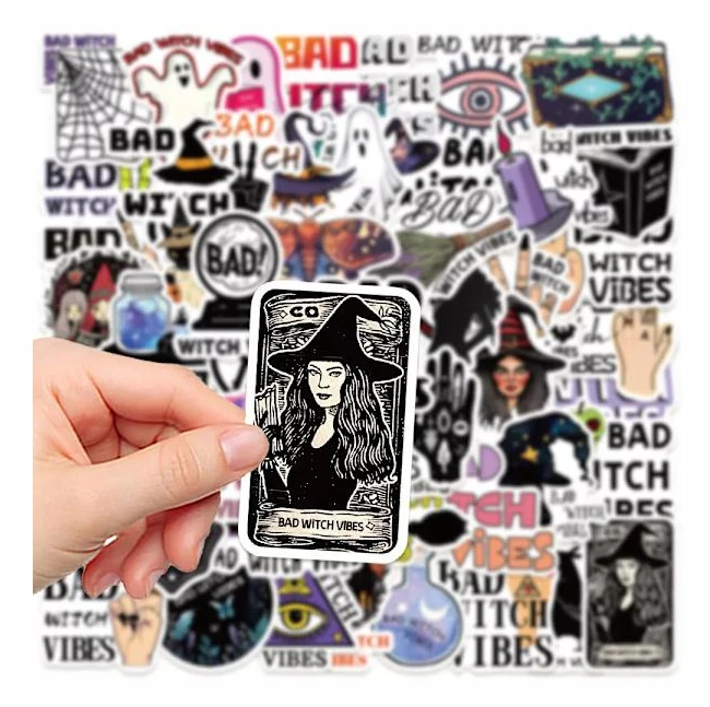 50X Bad Witch Vibes Scrapbook Graffiti Dekal Party Loot Craft Gift Shop Stickers