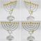 Traditionell Klassisk Chanukka-Menorah 9-Ljus Metallhantverk Lämplig för Nyårshelg Heminredning