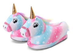3-12 År Vinter Enhörnings Tofflor Baby Pojke Flicka Tofflor Mjuka Plysch Sovrum Hemma Tofflor Inomhus Pälsiga Baby Barn Light BLue M(Length 26cm)