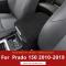 Svart Läder Mittkonsol Lock Armstöd Box Skydd Trim för Toyota Land Cruiser Prado 150 2010-2018