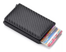 Carbon RFID - NFC Skydd Plånbok Korthållare 6st Kort svart one size
