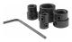 8 st Djupstopp Borrkrage för Trä Brad Point 3-16mm Ring Stud Chuck med Sexkantsnyckel