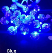 50 st Flerfärgade LED-ballonglampor, Vattentät Blinkande Rund Liten LED-lampa för Papperslykta Påskägg Pumpa Födelsedagsfest Bröllopsdekoration[D] Blue 50pcs