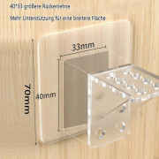 Hyllstödsstift, 12-pack, 7 x 7 cm, L-formade självhäftande stödtrianglar