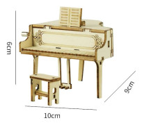 Diy Musikbox 3d Träpussel Modell Handvev Graverad Musikbox Hjärngympa Pedagogisk Stem Bygg Diy（Stor Piano）