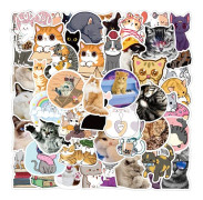 Kattklistermärken | 50 st | Vinyl Vattentäta Klistermärken för Laptop,Skate