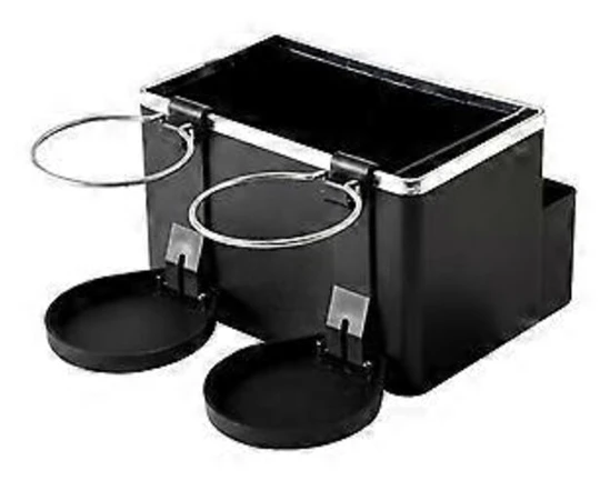 Förvaringslåda för bilarmstöd, bilmugghållare, multifunktionell förvaringslåda för bilarmstöd med pappershållare, telefonhållare Double cup holder