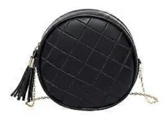 Dam Crossbody Axelväska Cirkel Tofs Handväska Clutch Kväll Liten PU Läder Handväska Mode Plånbok Med Kedja