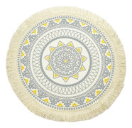 Koppmatta Vackert Fint Hantverk Halkfri Bohemisk Stil Nordisk Värmeisolering Polyester Bomull Matbord Matta Underlägg Hushållstillbehör 34cm J