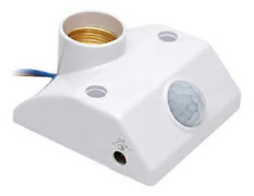 Smart Lampfot Sockel E27 Lamphållare Adapter Med 360 Graders PIR Mänsklig Induktion Rörelsesensor 110V-240V Justerbar Strömbrytare[HK]