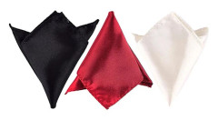 Satin 3-pack, Solid Color Wedding Handkerchief for Men Office S