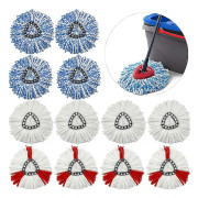 4-pack Vridbart mopp ersättningshuvud, mopphuvud refill, mopphuvud mopp för golvrengöring, mikrofibermopphuvuddelar, vit