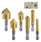 6 st träbearbetningsbitar med sexkantigt skaft 6 mm 8 mm 9 mm 12 mm 16 mm 19 mm DIY-verktyg