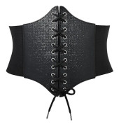 Kvinnors korsett bälte snörning cinch bälte knuten korsett elastisk midjebälte waspiebälte för klänning cosplay 9,8 tum