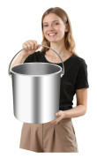 Hink, 304 rostfritt stål, 20 liters kapacitet, Ergonomiskt handtag, Polerad yta, Lämplig för mat och vätskor