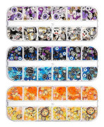 Halloween Nagelkonst Paljetter, Nageldesign Halloweenfest