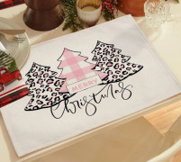 2024 Pink Christmas Tree Decorations Placemat Cute Kawaii Coaster Coffee Cup New Year Home Linen Mat Xmas Holiday Decor 45X32CM