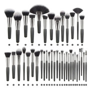 40pcs Luxury Black Professional Makeup Brush Set Big Powder Makeup Brushes Foundation Natural Blending pinceaux de maquillage