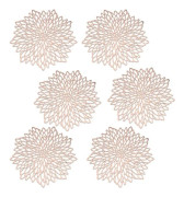 IC 6-pack runda bordstabletter i roséguld metall