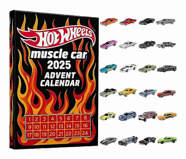 Hot Wheels Muscle Car 2025 Julkalender: 24 dagar av leksaksbilar