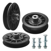 532194326 V-belt Idler Pulley and 532194327 Flat Idler Pulley Kit Compatible with Riding Lawn Mowers, Replaces 280-6630-FO-