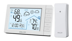 BALDR Väderstation Digital DCF Atomisk Väckarklocka Kalender Hygrometer Termometer Komfort Frostvarning Prognossensor 100M E0562