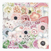 100 st Blomsterklistermärken, Scrapbooking Klistermärken Blommiga Klistermärken för Journalföring DIY för Scrapbook 5-8CM -HK908