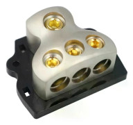 3-vägs strömfördelningsblock 1x 0 Gauge in 3x 4 Gauge Out för bilstereoförstärkare Splitter Tillbehör