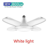38W LED-garagebelysning Vikbar E27-lampa 4 justerbara fläktblad Deformerbar verkstad Lager Takbelysning 6500K 85-265V