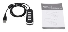 USB Ljudheadset Adapter med Kontrollbox RJ9 till USB Konverteringskabel